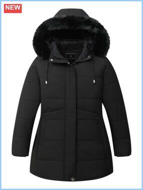 Women's Plus Size Winter Parka Down Coat Hooded Quilted